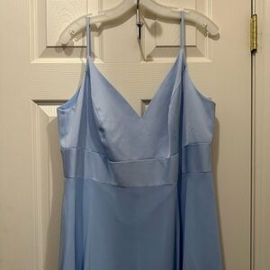 Elegant Light Blue Spaghetti Strap Dress